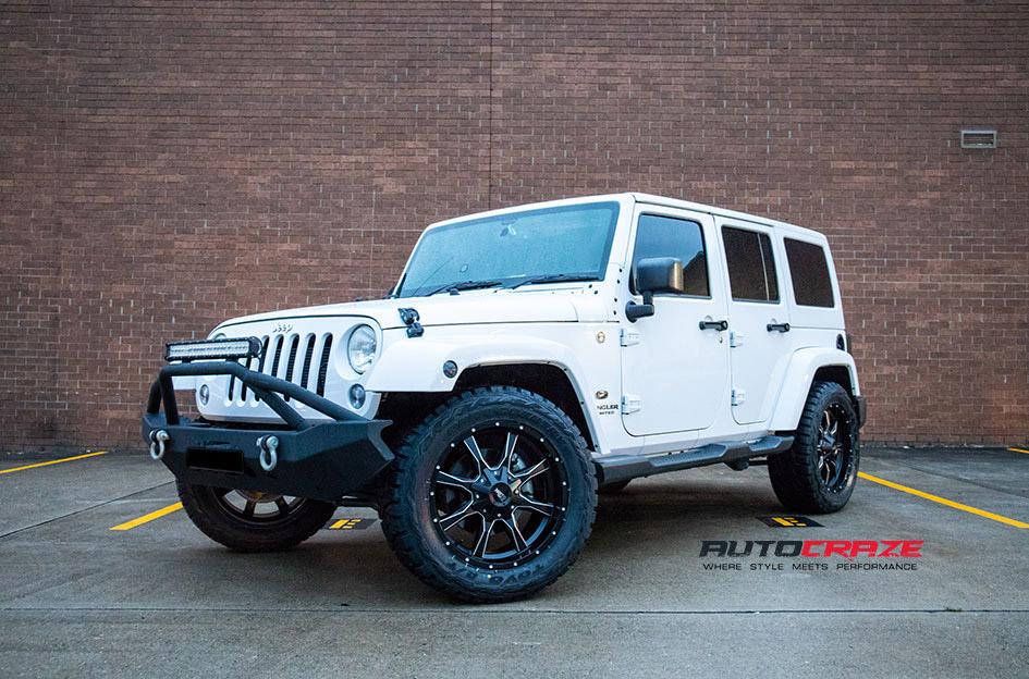 JEEP WRANGLER MO970 SATIN BLACK MILLED ACCENTS